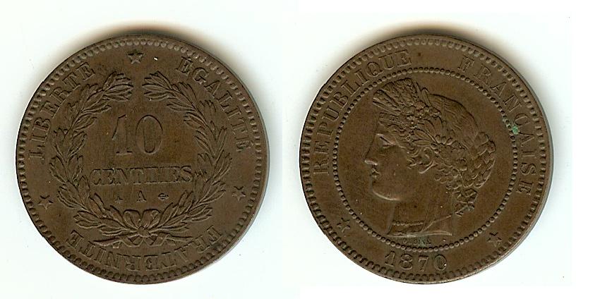 10 Centimes Cérès 1870A Paris SUP+